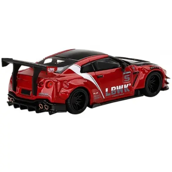 Nissan GT-R R35 Type 2 LB Works Red Met. and Black w/Stripes Ltd Ed to 3600 pcs 1/64 Diecast Model Car by True Scale Miniatures image {2}