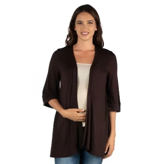24seven Comfort Apparel Women's Maternity Open Front Cardigan image {5}