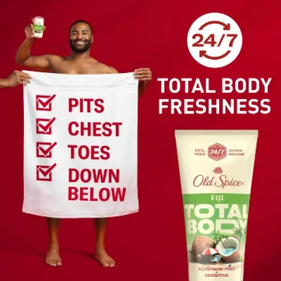 Old Spice Whole Body Cream Deodorant for Men Fiji - Aluminum-Free 3oz image {2}