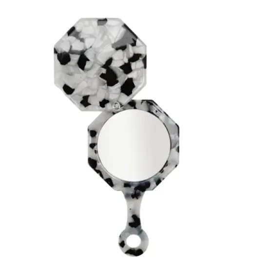 Unique Bargains Polygon Handheld Makeup Mirror 1 Pc image {6}