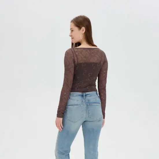 Women's Long Sleeve Lace Bardot Top - Wild Fable&trade; image {1}