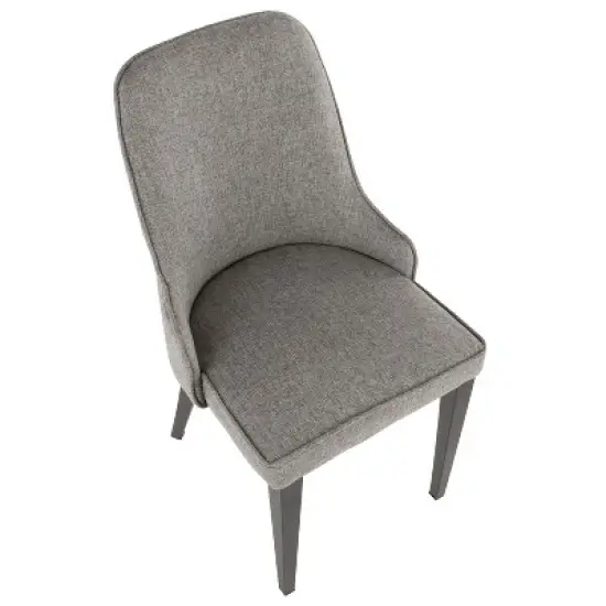 Set of 2 Nueva Contemporary Dining Accent Chair Gray - LumiSource image {6}