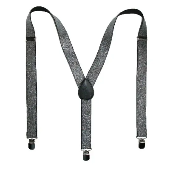 CTM Women's Elastic Glitter Clip-End Suspenders image {3}