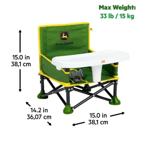 Bright Starts John Deere Pop N' Sit Portable Booster Seat - Green image {6}