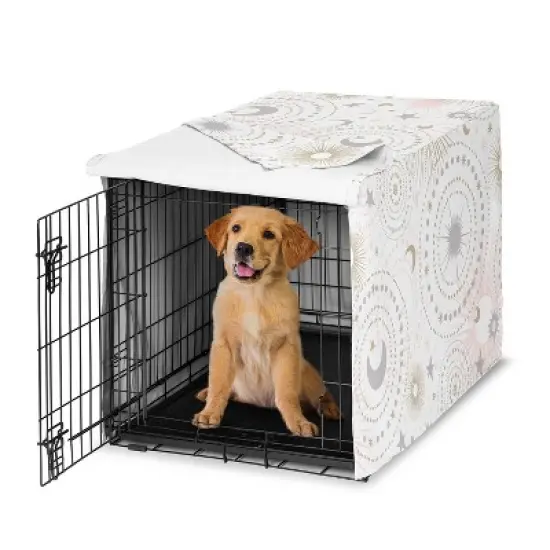 Sweet Jojo Designs Dog Crate Kennel Cover 36in. Celestial Pink Gold and Grey image {6}