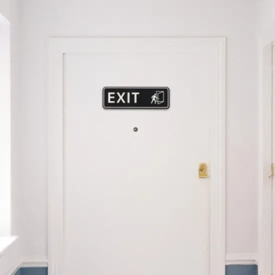 Unique Bargains Acrylic Smooth Self-Adhesive Decor Office Business EXIT Sign image {5}