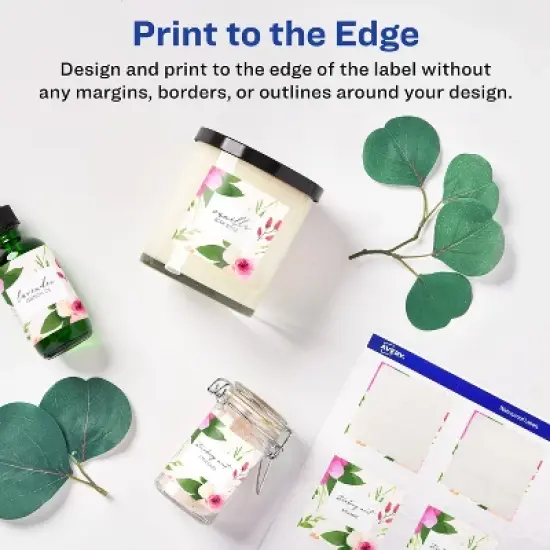 Avery Square Labels with Sure Feed, 3" x 3", 600 Glossy White Labels image {2}