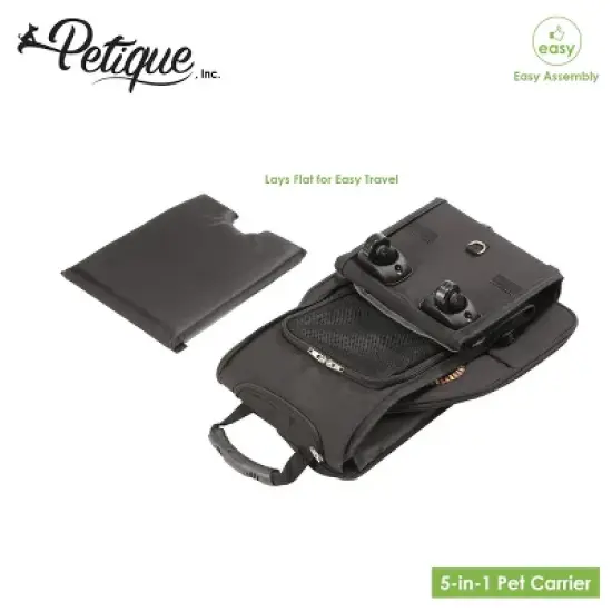 Petique 5-in-1 Pet Stroller Complete Set with Pet Carrier and Stroller Frame image {14}