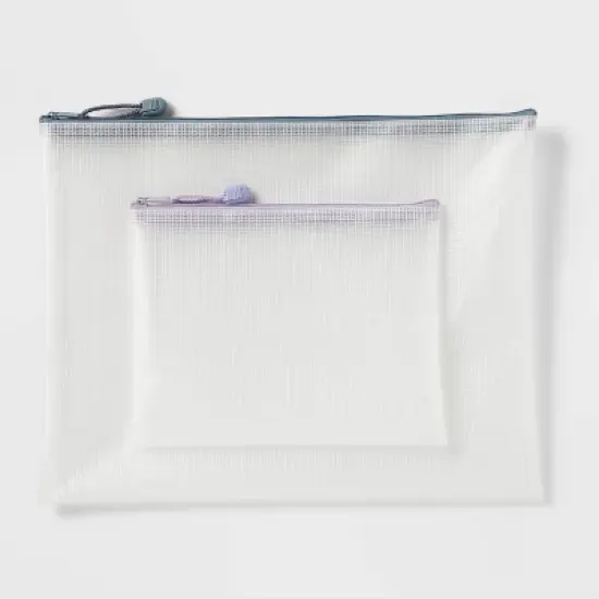 Legal & Accessory Size Zip Pouches Water-Resistant & Multi-color Zipper 2pk &ndash; up&up&trade; image {3}