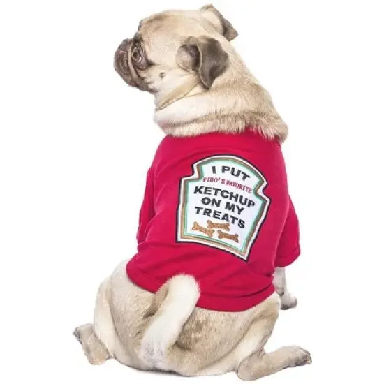 Parisian Pet 'Ketchup Licker' Halloween Dog Costume - Fun Red Outfit for Dogs & Cats image {2}