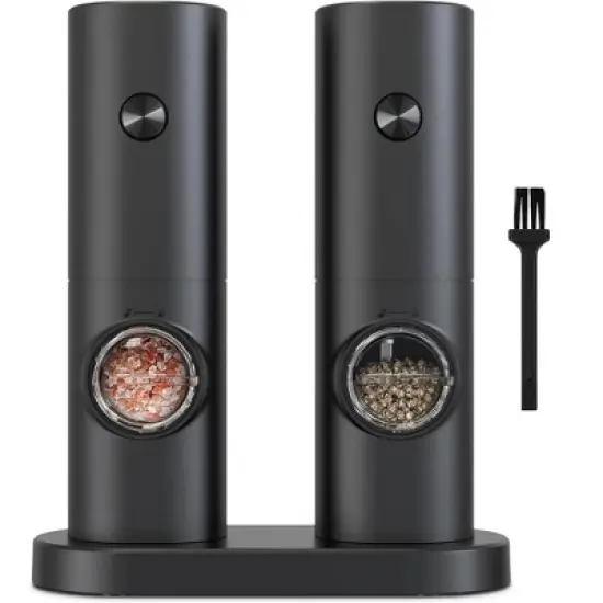 MOVSSOU Salt and Pepper Grinder Set Adjustable Coarseness Automatic Battery Powered image {6}