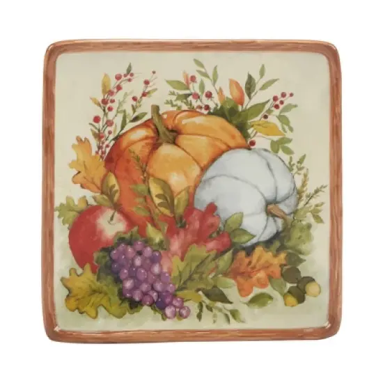 Certified International Set of 4 Harvest Blessings Canape Plates image {3}