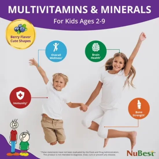 NuBest Tall Kids - Pediatrician-Recommended Multivitamins for Ages 2-9, Supports Height Growth and Overall Wellness, 90 Berry Chewable Tablets image {3}
