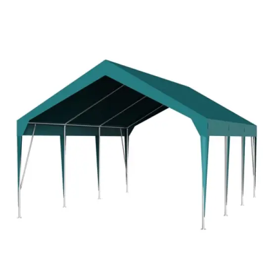 Carport Replacement Canopy Cover 13 x 20 ft, Garage Top Tent Shelter Tarp Heavy-Duty Waterproof & UV Protected, Easy Installation with Ball Bungees image {7}