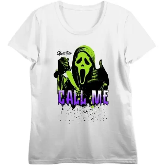 Ghostface Call Me Women's White T-Shirt image {2}