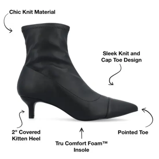 Journee Collection Womens Jadde Tru Comfort Foam Pull On Kitten Heel Bootie image {7}