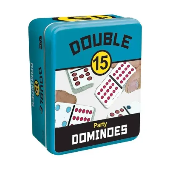 Double 15 Party Dominoes Board Game: University Games, Problem Solving, 1-10 Players, Storage Tin image {6}