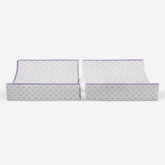 Bacati - Petals Quilted Muslin Changing Pad Cover Lilac image {5}