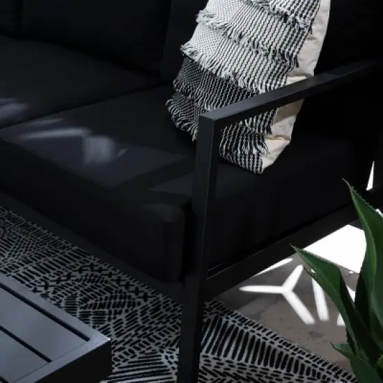 Linon Lark Aluminum Sectional Sofa Black image {8}