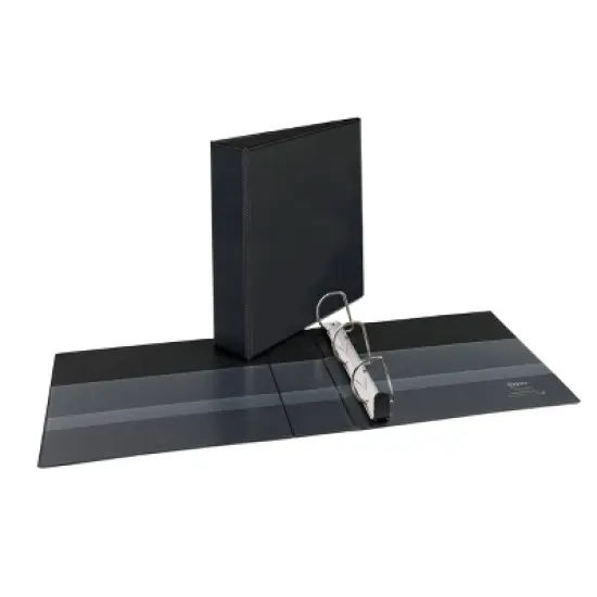 Avery 2" 540 Sheet Heavy Duty Ring Binder Black: D Rings, 530 Sheet Capacity, 4 Pockets, Clear Cover image {1}