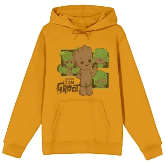 I Am Groot Mossy Hairdos Men's Gold Sweatshirt image {4}