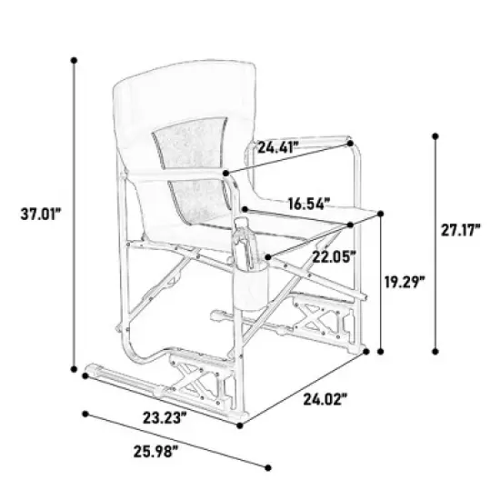 Sevobal Outdoor Portable Chairs Freestyle Rocker Camping Chair with Durable Armrests and Drink Holder for Patio and Backyard, Red, 36.02"*4.92"*25.2" image {2}