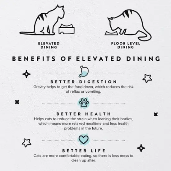 CatGuru Cat Food Table, Raised Stand for Food and Water Cat Bowls image {1}