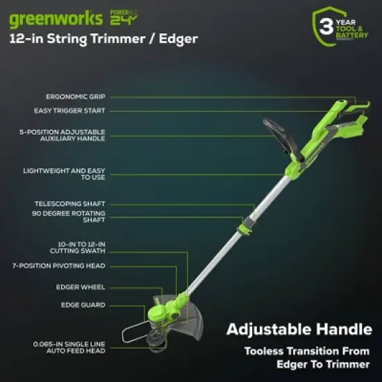 Greenworks POWERALL 3pc Combo Kit - 21" Lawn Mower 12" String Trimmer 320 CFM Leaf Blower w/ batteries and charger image {8}