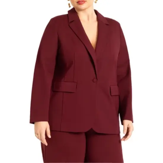 ELOQUII Women&rsquo;s Plus Size The Ultimate Stretch Suit Long Line One Button Blazer image {5}