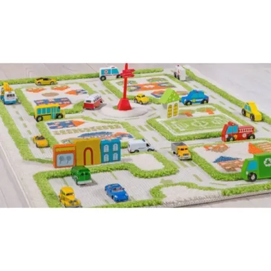 31.5"x44.5" Traffic Green 3D Play Rug - IVI image {6}