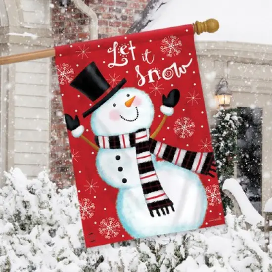 Briarwood Lane Snowman Celebration Winter House Flag Let It Snow image {2}