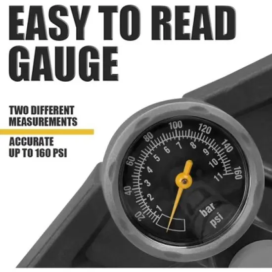 Link Bicycle Pump 17/24 Inch Durable Steel Pump Wide Base Auto Reversible Presta & Schrader image {2}