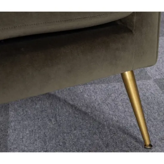 Carmine Luxe Arm Accent Chair with Brass Legs - Threshold&trade; image {6}