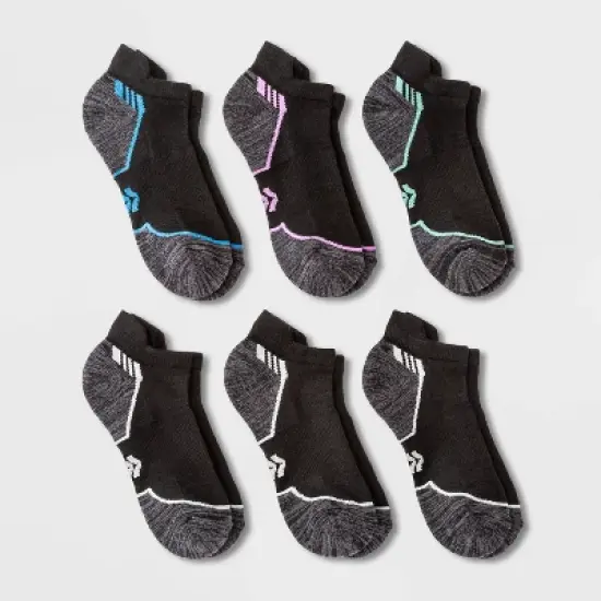 Women's Cushioned Active Striped 6pk No Show Tab Athletic Socks - All in Motion&trade; 4-10 image {4}