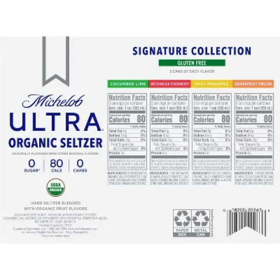 Michelob Ultra Organic Hard Seltzer First Edition Variety Pack - 12pk/12 fl oz Sliim Cans image {6}