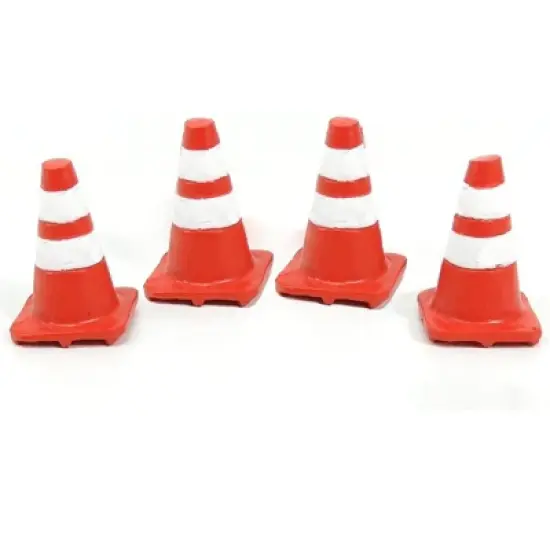 Traffic Cones Accessory Set of 4 pieces for 1/18 Scale Models by American Diorama image {1}