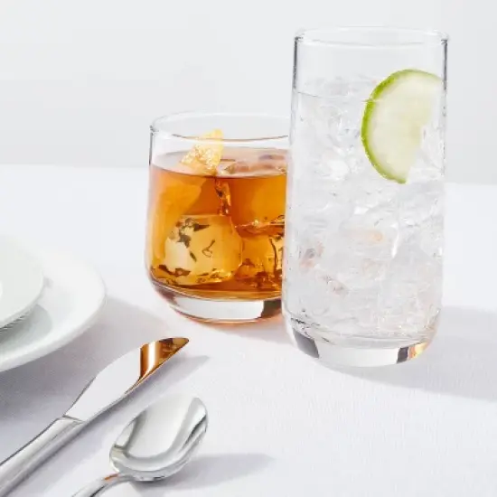 12pc Glass Shoreham Double Old Fashion and Highball Glasses Set - Threshold&trade;: Drinking Glasses Set, Dishwasher-Safe image {1}