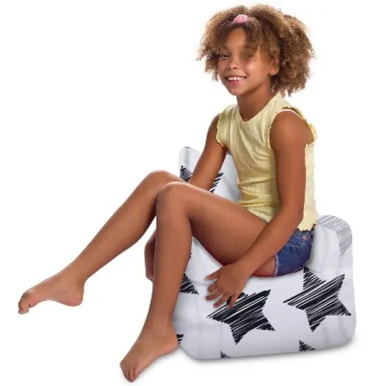 20" Pasadena Canvas Bean Bag Chair Sketchy Stars - Posh Creations: Sensory Friendly, No Assembly Required image {2}