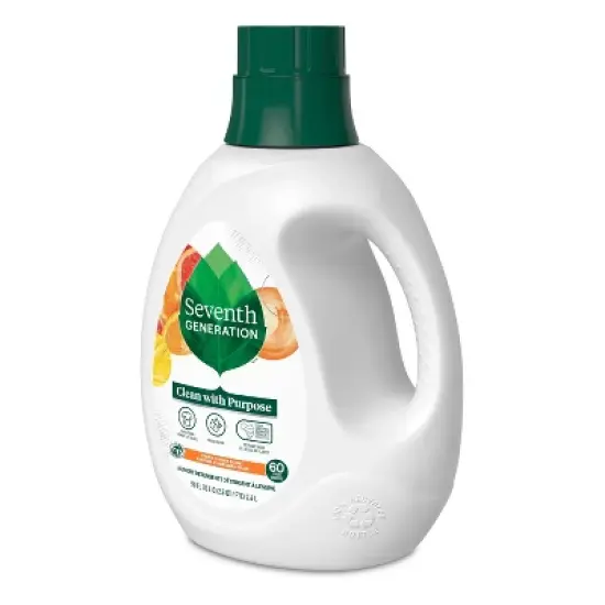Seventh Generation Liquid Laundry Detergent Soap - Fresh Citrus Scent - 60 Loads - 90 fl oz image {2}