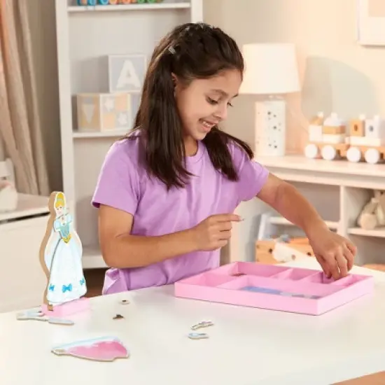 Melissa & Doug Disney Cinderella and Belle and Rapunzel Magnetic Dress-Up Wooden Dolls image {1}