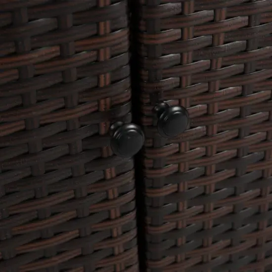 MOEPISY Outdoor Wicker Serving Cart with Wheels image {7}