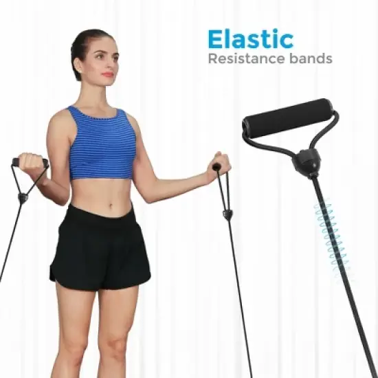 40-Inch Foldable Mini Trampoline with Adjustable Handrail, 264.6 lb Capacity, Home Fitness Rebounder image {4}