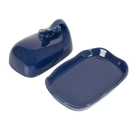 Storied Home Coastal Stoneware Whale Shaped Butter Dish image {7}