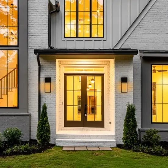 C Cattleya 1-Light Matte Black Integrated LED Outdoor Wall Light Sconce image {6}