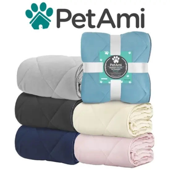 PetAmi Cooling Dog Blanket, Lightweight Reversible Fluffy Fuzzy Pet Throw Furniture Bed Couch Sofa Cover Protector image {7}