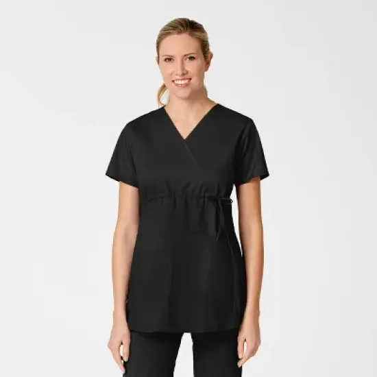 Wink Maternity Mock Wrap Scrub Top image {8}