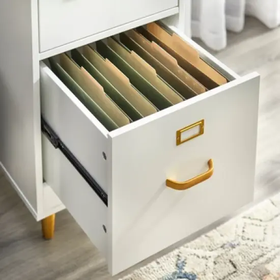 Dixie 4 Drawer Filing Cabinet White - Buylateral image {3}