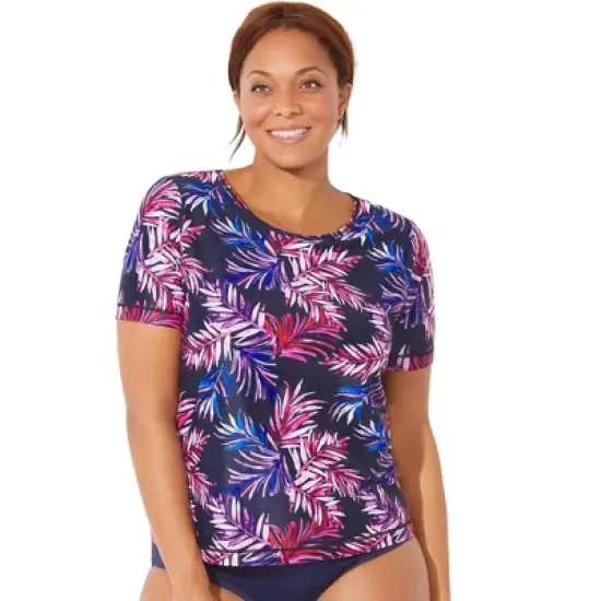 Swimsuits for All Women&rsquo;s Plus Size Chlorine Resistant Swim Tee image {6}