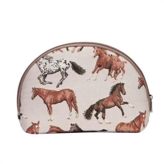 Signare USA Running Horse Brown Cosmetic Bag/ Makeup Bag image {10}