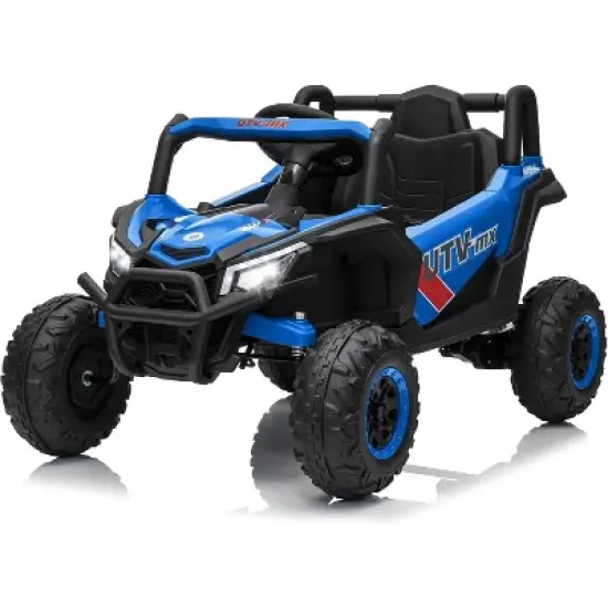 12V Kids UTV Ride-On Truck w/ Remote, 4WD/2WD Switch, Spring Suspension, EVA Tires, Bluetooth & LED Lights for Ages 3-8 image {8}